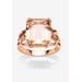Women's Rose Gold-Plated & Sterling Silver Cocktail Ring by PalmBeach Jewelry in Rose (Size 7)