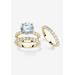 Women's Gold Plated 3-Piece Cubic Zirconia Bridal Ring Set by PalmBeach Jewelry in Cubic Zirconia (Size 7)