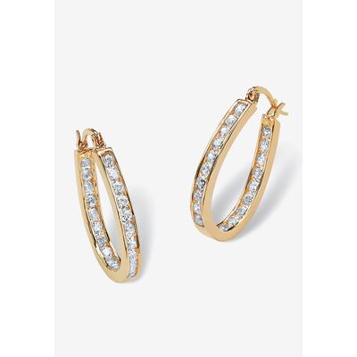 Women's Gold Tone Inside Out Hoop Earrings by Palm...