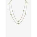 Women's Gold Tone Endless 48" Necklace with Princess Cut Birthstone by PalmBeach Jewelry in August