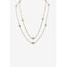 Women's Gold Tone Endless 48" Necklace with Princess Cut Birthstone by PalmBeach Jewelry in August