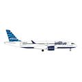 herpa 535298 JetBlue Airbus A220-300 Wings Aeroplane Model Building Miniature Collectable, Multicoloured