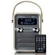 Lenco PDR-051 Tragbares DAB+ Retro Radio - PLL FM Radio mit Bluetooth - Integrierter Akku - 1800mAh - Uhr und Timer - 5 Watt RMS - Fernbedienung - Taupe