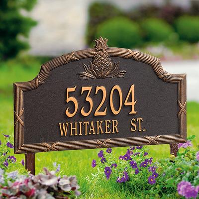 Pineapple Address Plaques - Wall Plaque, White Wall Plaque, Standard - Frontgate