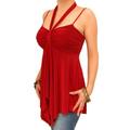 Blue Banana Women's Strappy Halter Neck Tunic Top Red Size 12