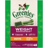 Weight Management Petite Natural Dog Dental Care Chews Dog Treats, 27 oz., Count of 45