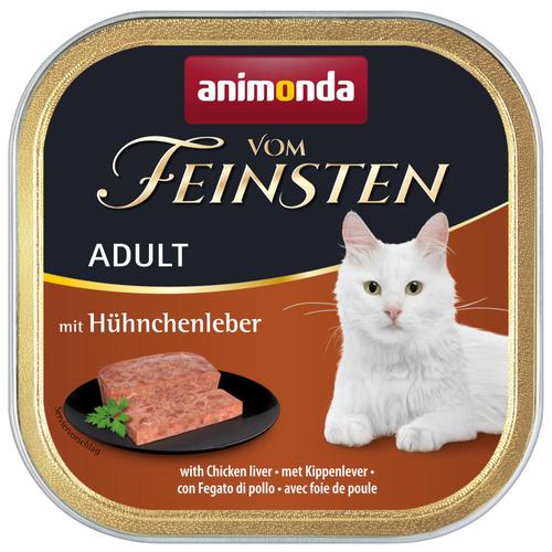 32x100g mit Hühnchenleber animonda Vom Feinsten Katzenfutter nass