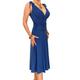 Women's Grecian Slinky A Line Shift Dress Blue Size 18