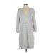 Gap Outlet Casual Dress - Shift: Gray Print Dresses - Women's Size Small