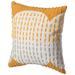 Dakota Fields 16" Handwoven Throw Pillow Cover w/ Ribbed Line Dots & Wave Border w/ Filler & Cushion in Yellow | 16 H x 16 W x 16 D in | Wayfair