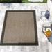 Black 94 x 27 x 0.03 in Area Rug - Beachcrest Home™ Wachapreague Striped Border Cocoa Indoor Outdoor Area Rug | 94 H x 27 W x 0.03 D in | Wayfair