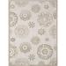 Brown 118 x 94 x 0.25 in Area Rug - Bungalow Rose Floral Machine Woven Taupe Indoor/Outdoor Area Rug | 118 H x 94 W x 0.25 D in | Wayfair