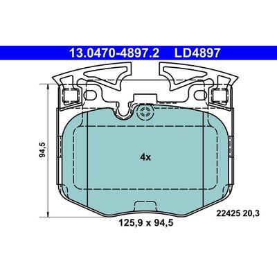 ATE Bremsbelagsatz, Scheibenbremse Ceramic vorne rechts links für TOYOTA BMW 34116889570 34116880734 04465-WAA01 13.0470