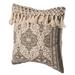 16" Handwoven Cotton Throw Pillow Cover with Traditional Pattern and Tasseled Top