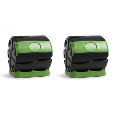 Hot Frog 37 Gallon Chamber Quick Curing Rolling Compost Tumbler Bin (2 Pack)