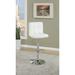 Set of 2 Modern Adjustable Height BarStool with Metal Frame and Lift Handle, 17"L x 19"W x 37"-44"H, White