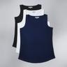 Longline Cotton Vest Tops Dark Mix Size 18 Pack Of 3