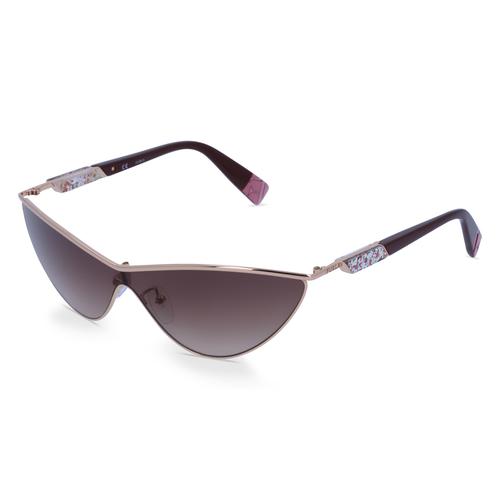 Furla FULSFU311 Damen-Sonnenbrille Vollrand Monoscheibe Metall-Gestell, pink