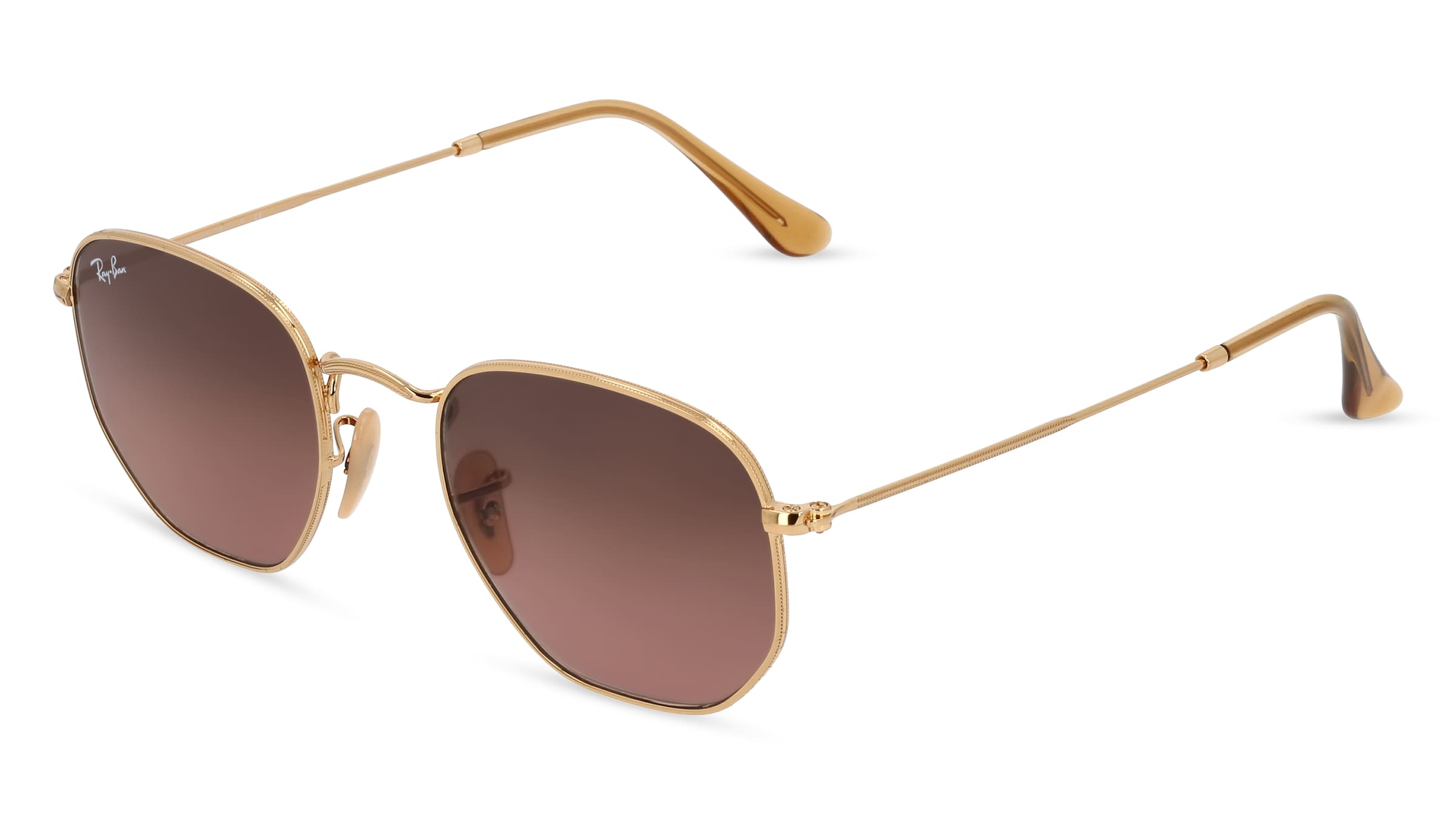 Ray-Ban RB 3548N HEXAGONAL Herren-Sonnenbrille Vollrand Panto Edelstahl-Gestell, gold