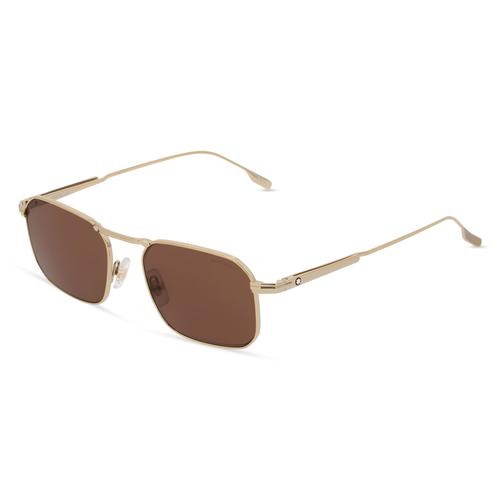 Montblanc MB0218S Herren-Sonnenbrille Vollrand Eckig Metall-Gestell, gold