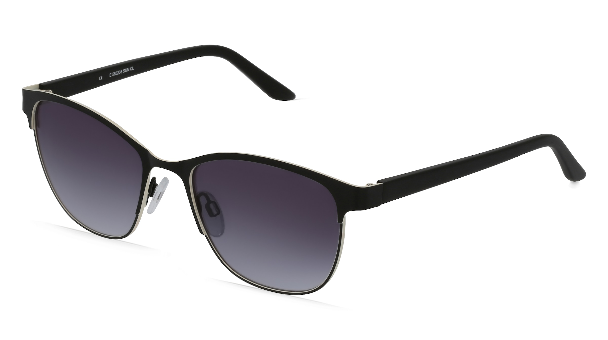 Fielmann E 585238 SUN CL Damen-Sonnenbrille Vollrand Quadratisch Metall-Gestell, schwarz