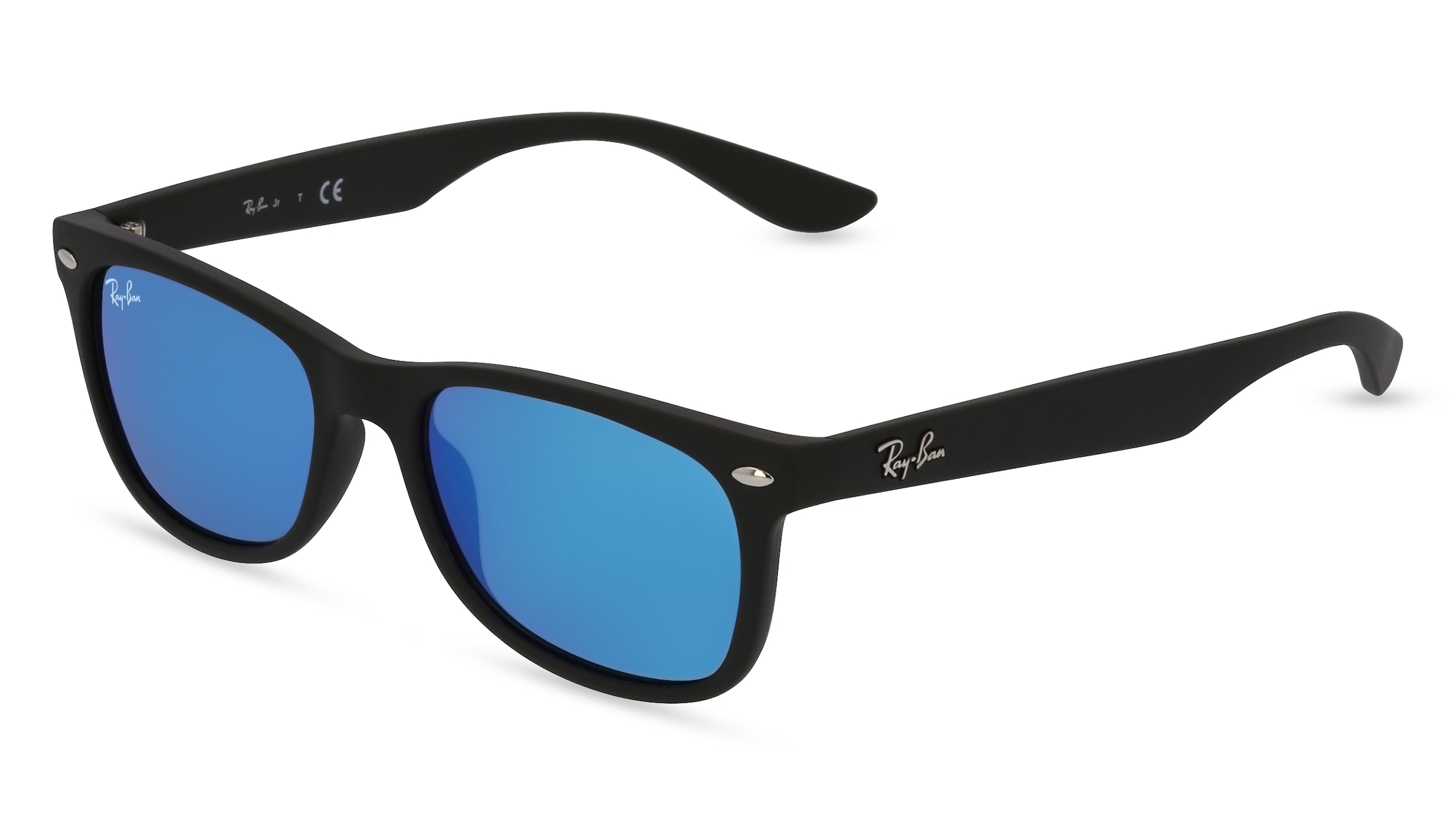 Ray-Ban Junior RJ 9052S NEW WAYFARER Kinder-Sonnenbrille Vollrand Quadratisch Kunststoff-Gestell, schwarz