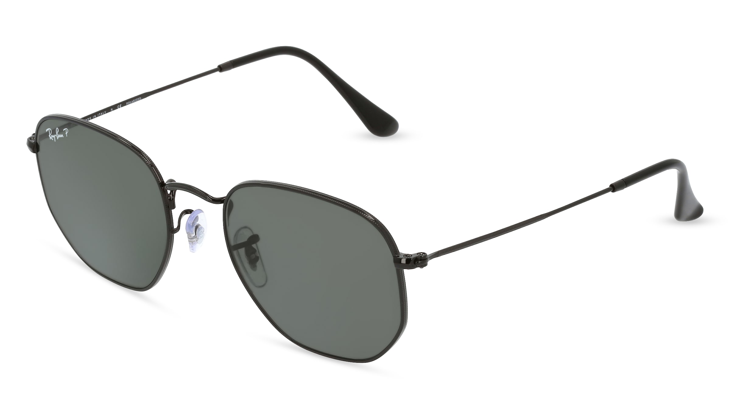 Ray-Ban RB 3548N HEXAGONAL Herren-Sonnenbrille Vollrand Panto Edelstahl-Gestell, schwarz