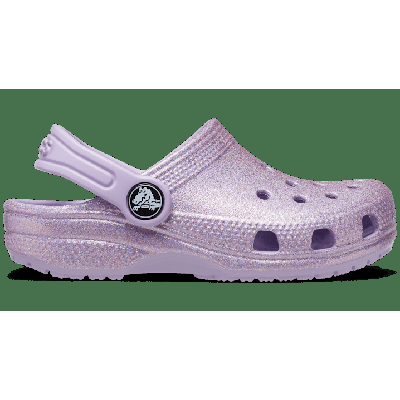 Crocs Lavender Toddler Classic Glitter Clog Shoes