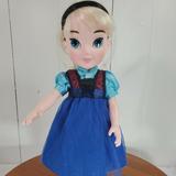 Disney Toys | Disney Store Frozen Elsa Toddler 16” Doll Animators Collection Toy Hard Plastic | Color: Blue/Cream | Size: 16"T