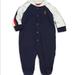 Ralph Lauren One Pieces | New With Tags. Baby Boy's Cotton Shawl-Collar Footie. Ralph Lauren. | Color: Blue/Gray | Size: 6mb