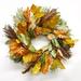 Dried Flowers and Wreaths LLC Preserved Fall Leaves 20" Wreath Wood/Twig in Brown/Green/Yellow | 20 H x 20 W x 5 D in | Wayfair 1104
