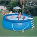 Intex 15 x48" Inflatable Pool w/ Ladder, Pump & Deluxe Pool Maintenance Kit Plastic in Blue/White | 48 H x 180 W x 180 D in | Wayfair