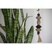 Arlmont & Co. Jette Wood Bead Hanging Decorative Tassel Wind Chime Wood in Brown | 8 H x 2.75 W x 2.75 D in | Wayfair