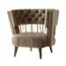 Lounge Chair - Everly Quinn Raducan - Beige & Gold Fabric Lounge Chair Velvet/Fabric in Brown/White/Yellow | 34 H x 38 W x 33 D in | Wayfair