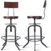 Williston Forge Aed Swivel Solid Wood Adjustable Height Bar Stool Wood/Metal in Black/Brown/Gray | 17.7 W x 17.7 D in | Wayfair