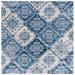 Blue/White 79 x 79 x 0.31 in Indoor Area Rug - Canora Grey Brentwood 806 Area Rug In Ivory/Blue | 79 H x 79 W x 0.31 D in | Wayfair