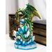 Trinx Appledorf Dragon On Crystal Blizzard Stalactite Figurine Resin in Blue/Green/Red | 6.25 H x 3.75 W x 2.75 D in | Wayfair