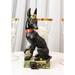 Trinx Anikesh Ancient Egyptian Jackal Dog God Of The Dead Anubis w/ Uraeus Crown Standing On Skull Figurine Resin in Blue/Green/Red | Wayfair