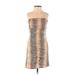 Nikibiki Casual Dress - Party: Brown Animal Print Dresses - Women's Size Small - Print Wash