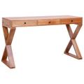 vidaXL Computer Desk Natural 115x47x77 cm Solid Mahogany Wood