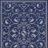 Alice Scroll Indoor/Outdoor Rug - Navy, 3'9" x 5'5" - Frontgate