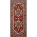 Red Geometric Traditional Heriz Serapi Oriental Wool Rug Hand-knotted - 2'6" x 6'0"