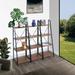 Gustaf 4-tier shelf ladder bookcase metal frame for storage - 58.5’’ x 53.25’’ x 15.75’’