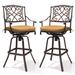 Crestlive Products Outdoor Cast Aluminum Swivel Bar Stool (Set of 2) with Sunbrella Fabric Cushion