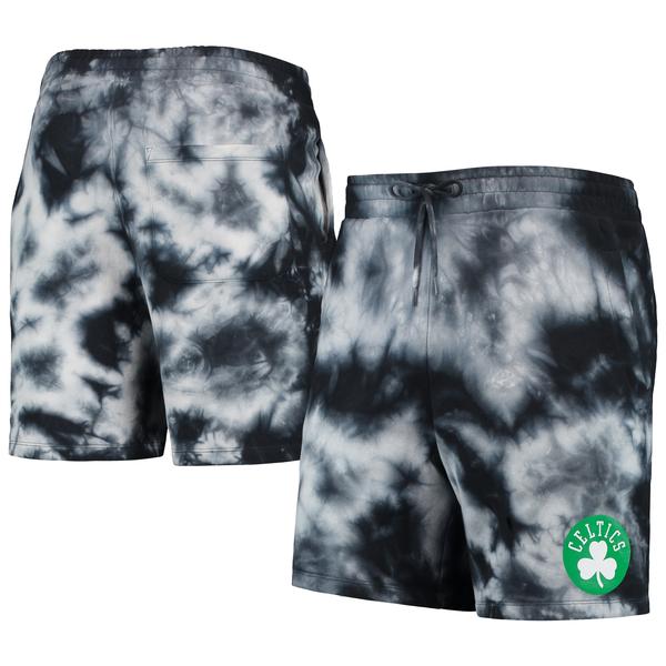 mens-new-era-black-boston-celtics-fleece-tie-dye-shorts/