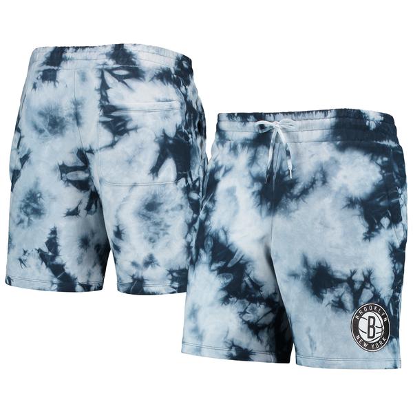 mens-new-era-blue-brooklyn-nets-fleece-tie-dye-shorts/