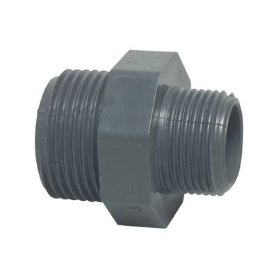 Profec - Doppelnippel reduziert, pvc-u 3/4 Zoll ag x 1/2 Zoll ag, 10 bar, grau Image