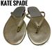 Kate Spade Shoes | Kate Spade Cabana Leather Flip Flops Gold Metallic Logo, Gold And Silver Leather | Color: Gold/Silver | Size: 7