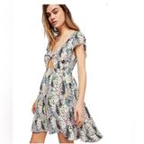 Free People Dresses | Free People Flirty Spring Dress Nwt Size Small | Color: Cream/Purple | Size: S
