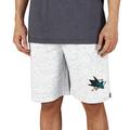 Men's Concepts Sport White/Charcoal San Jose Sharks Throttle Knit Jam Shorts